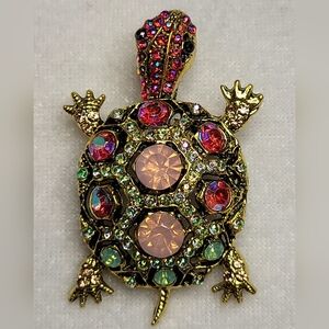NEW Vintage-style Rhinestone Tortoise Turtle Brooch / Pin